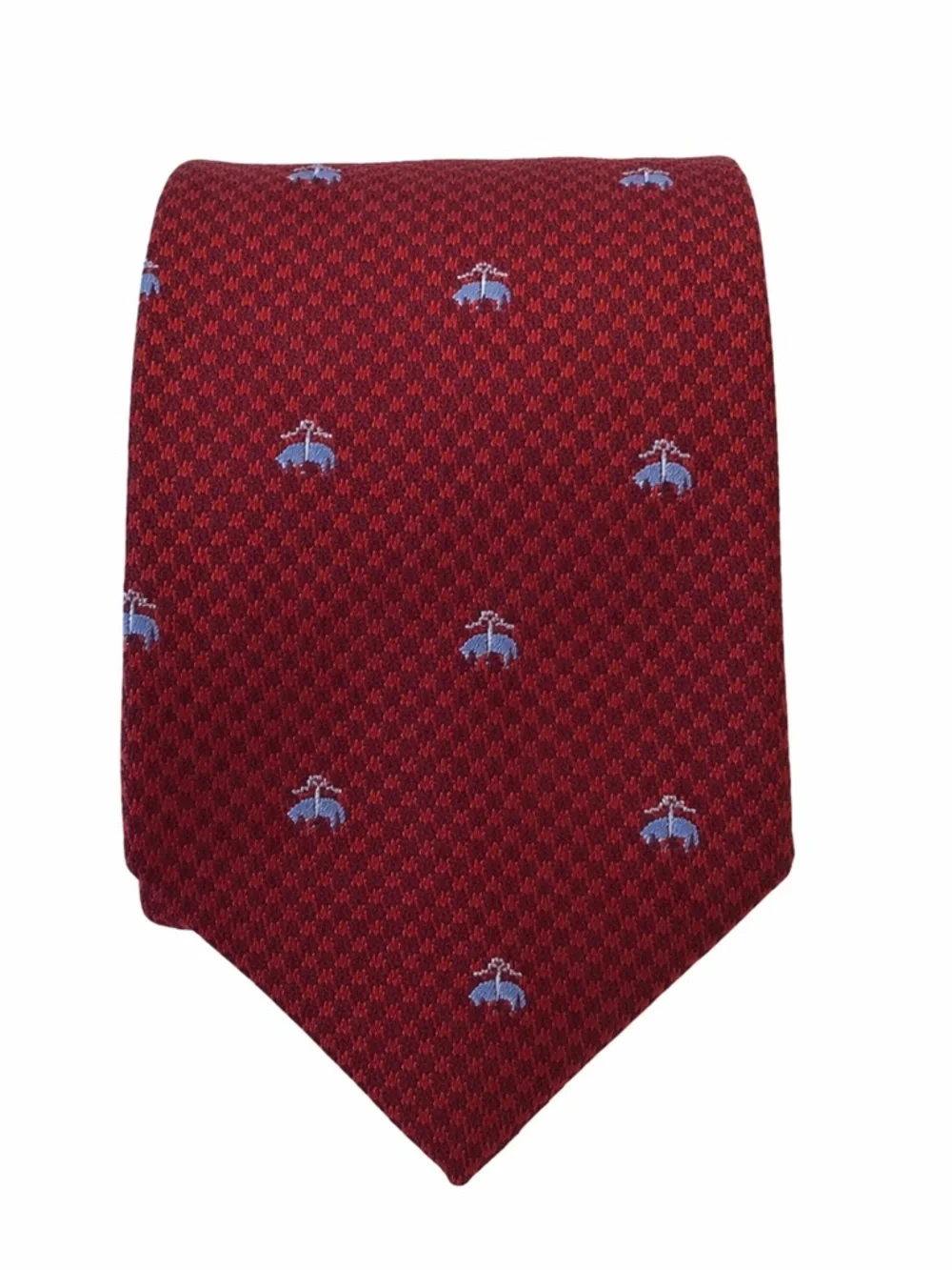 Brooks Brothers Men's Red and Blue Patterned Tie
